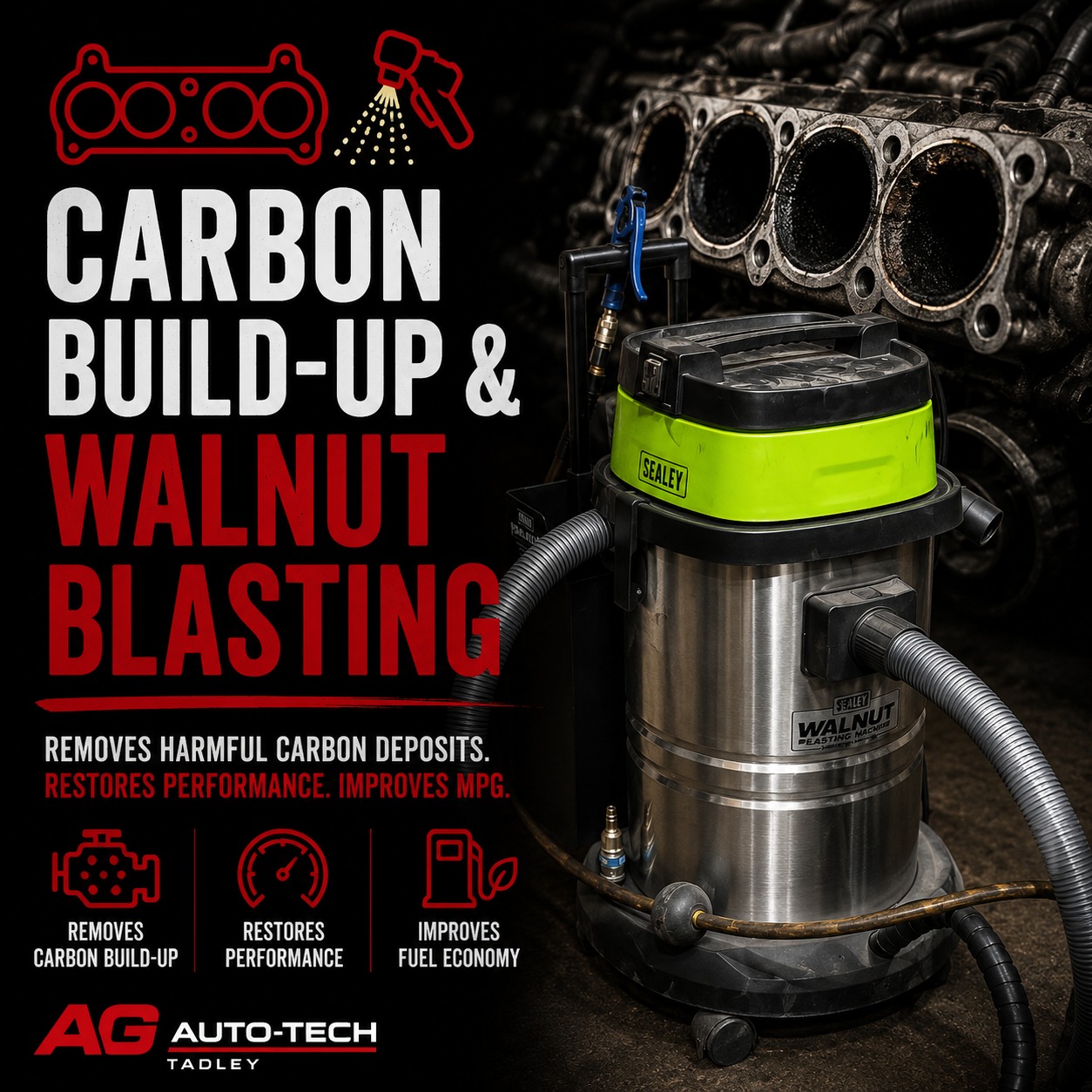 Carbon Build-Up & Walnut Blasting